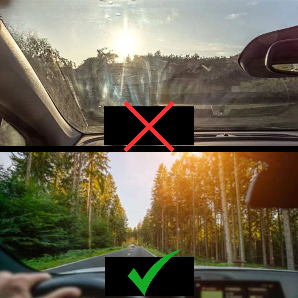 Brosse de nettoyage pour vitres de voiture (inclut 2 chiffons en microfibre)