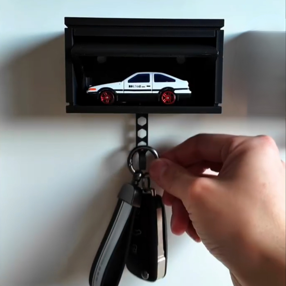 Porte-clés mural en forme de garage