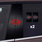 2x Autocollants pour vitre de voiture avec logo
