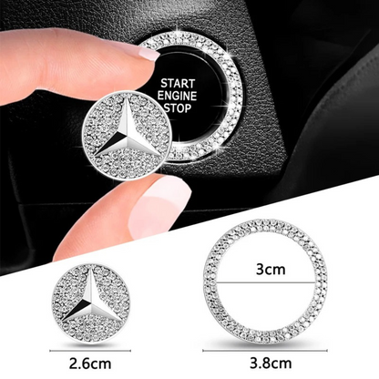 Set de 3 anneaux avec cristaux pour bouton de démarrage de voiture