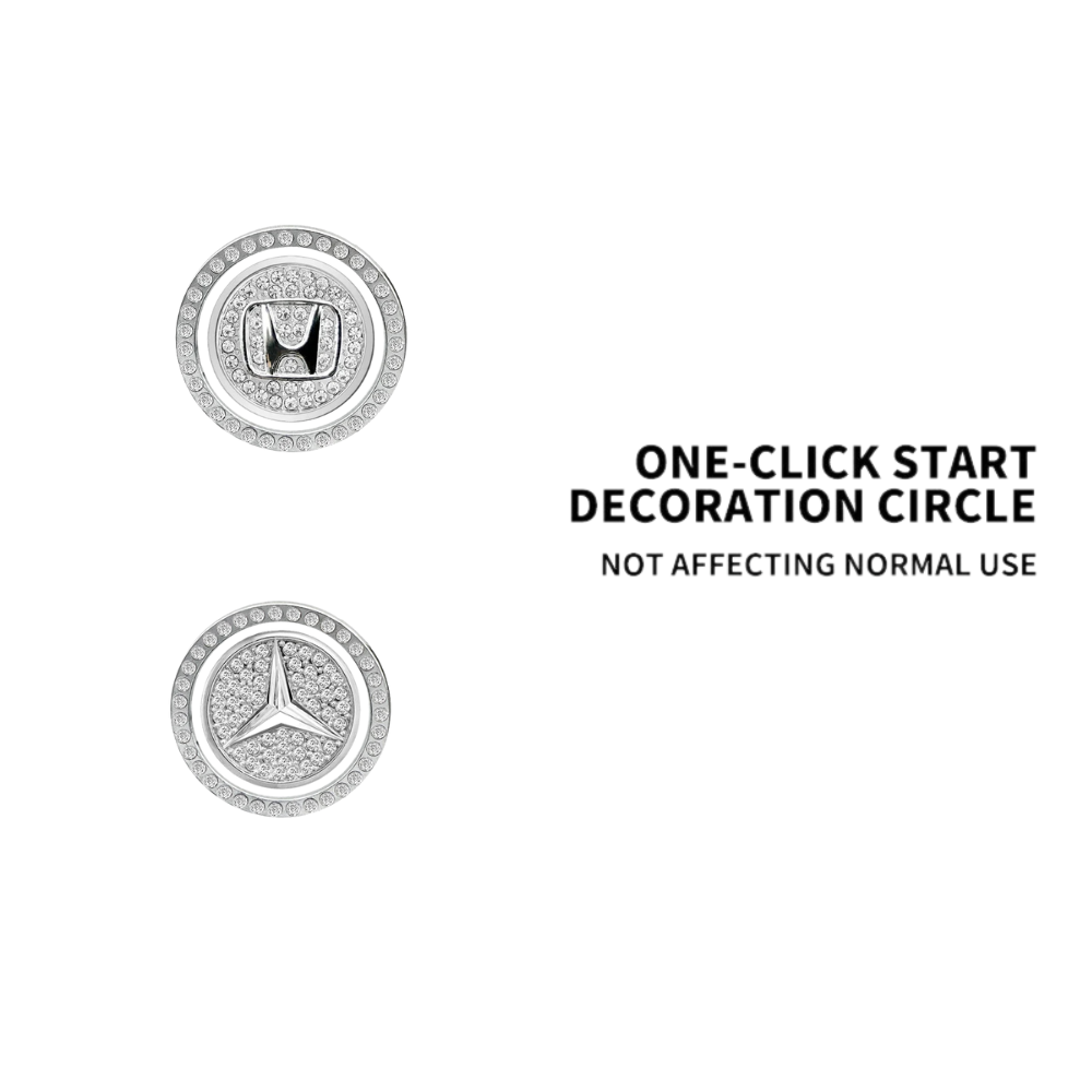 Set de 3 anneaux avec cristaux pour bouton de démarrage de voiture