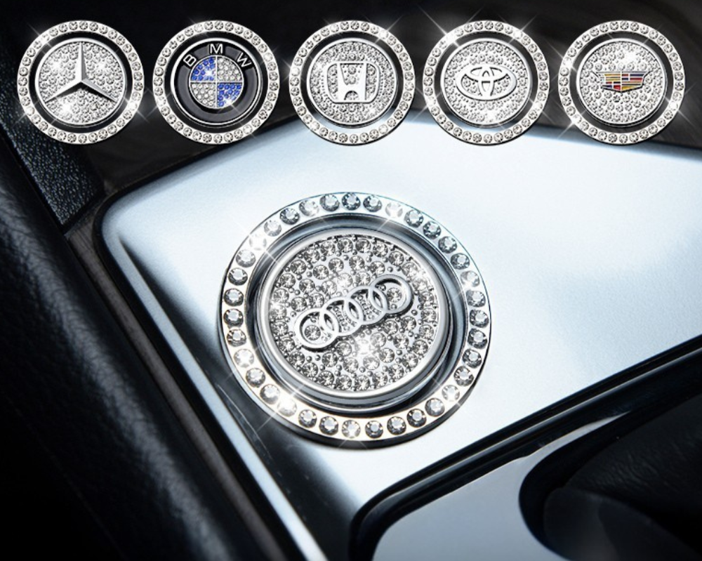 Set de 3 anneaux avec cristaux pour bouton de démarrage de voiture